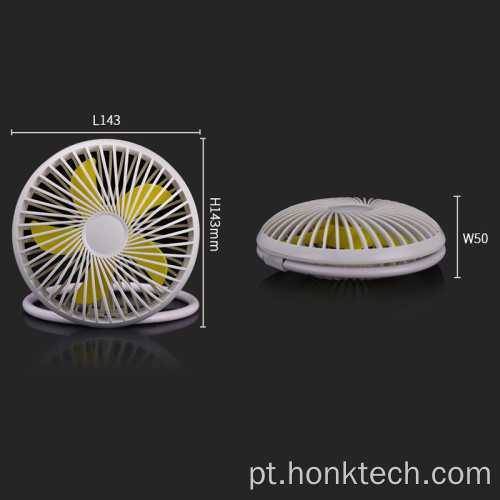 Mini Ventilador de Mesa Portátil Recarregável USB